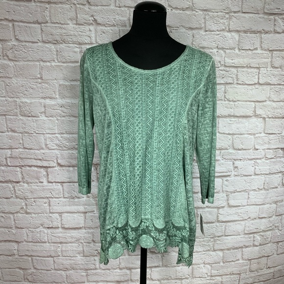 Style & Co. Tops - Style & Co Freestyle Retreat Tunic Green Lace XL